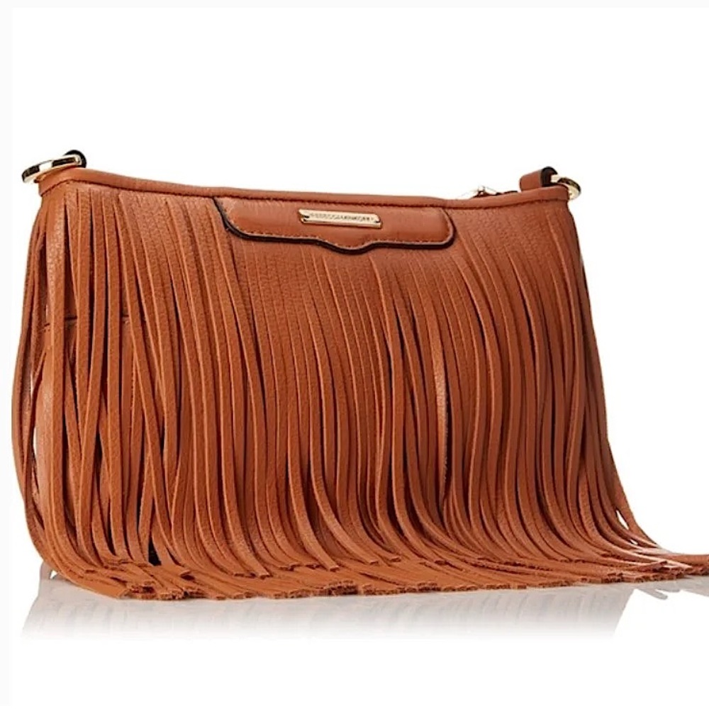 REBECCA MINKOFF | CROSSBODY | BROWN GENUINE LEATHER PURSE | FRINGE | CLUTCH